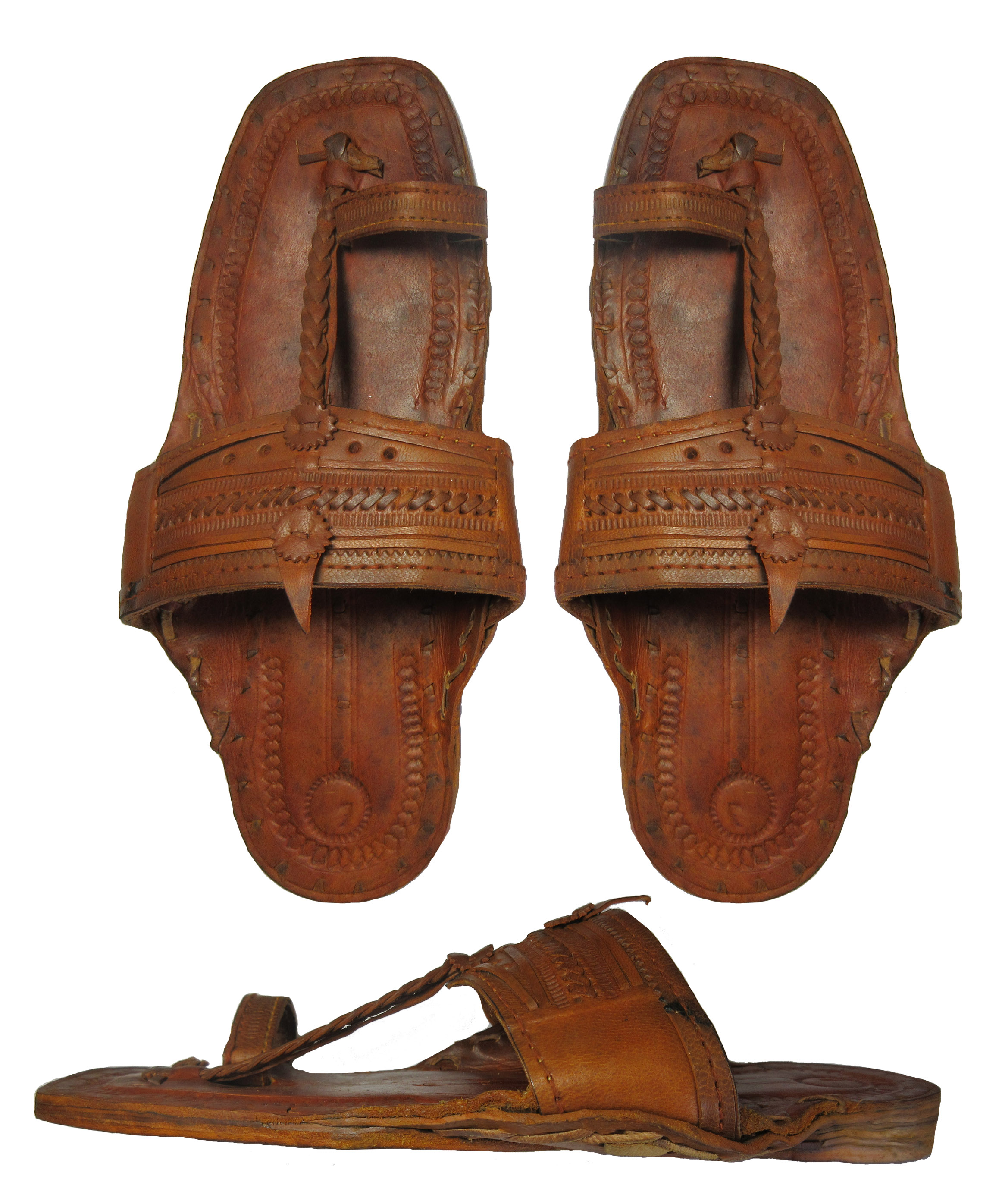 "Kolhapuri" Buffalo Leather Sandals - Brown