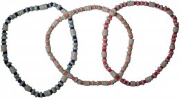 Colored Coco Bead with White Clam Shell Bracelet