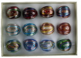 Swirl Design Glass Rings
