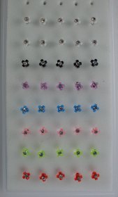 Colored Acrylic Cross Nose Studs