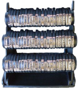 Stainless Steel On Black Rubber Bracelet Pre Pack